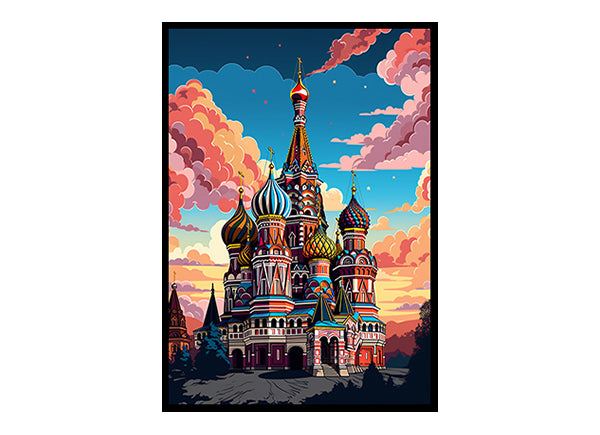 Modern City View Moscow Cathedral Digital Art  Now for Sleek Home Decor Stunning Poster Print