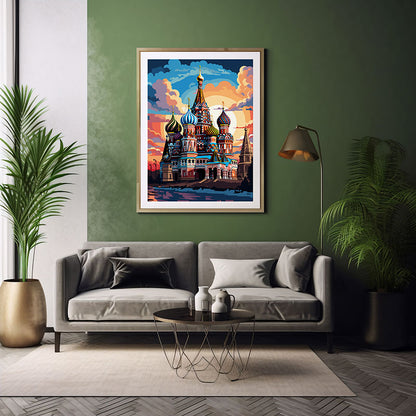 Cityscape Serenity Moscow Cathedral Digital Art Urban Home Decor Art Print Instant Poster Joy