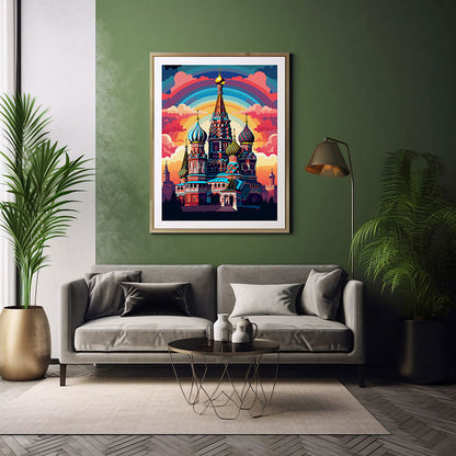 City View Moscow Cathedral Splendor Digital Art  for Trendy Home Decor Art Print Poster
