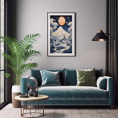 Digital Art  Tokyo skyline Mount Fuji Urban Escape Art Print for Home Decor Instant Poster Delight