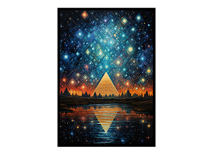 Dazzling Pyramids of Giza View Digital Art Modern Skyline Art Print Home Decor Poster Bliss