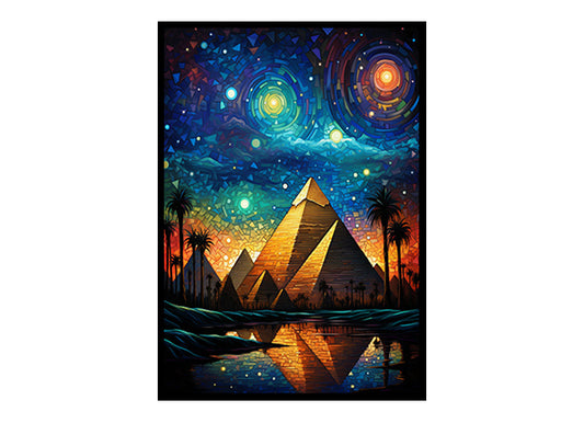 Pyramids of Giza Majesty Digital Art Urban Beauty Art Print Home Decor Poster Delight