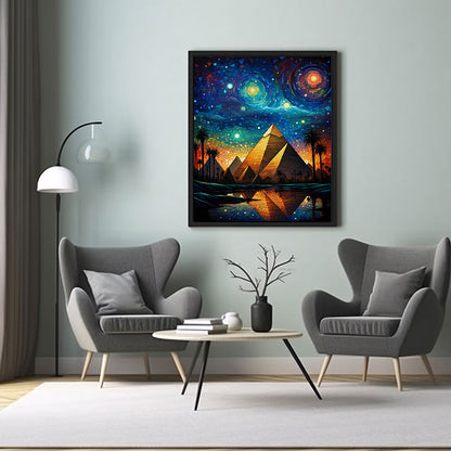 Pyramids of Giza Majesty Digital Art Urban Beauty Art Print Home Decor Poster Delight