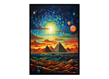 View Vibes Pyramids of Giza Spectacular Digital Art Contemporary Home Decor Poster Print
