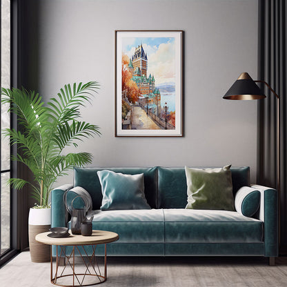 Cityscape Dreams Digital Art Home Decor Art Print -Quebec City Château Frontenac