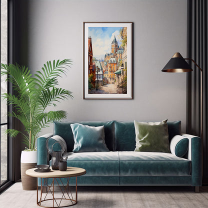 Quebec City Château Frontenac City View Digital Art Stylish Home Decor Poster Print Delight