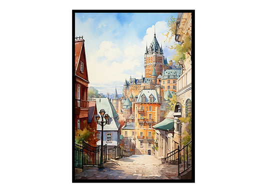 Quebec City Château Frontenac City View Digital Art Stylish Home Decor Poster Print Delight