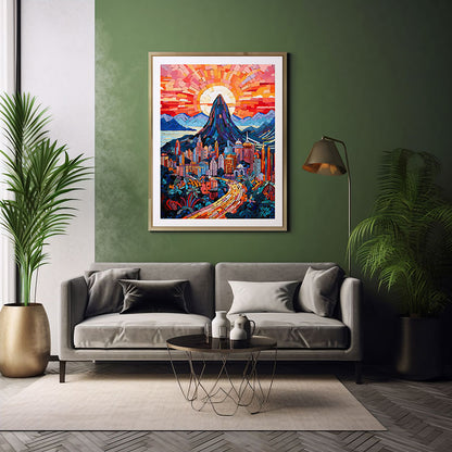 Modern Ceramic Mosaic Rio de Janeiro City View Digital Art  Now Home Decor Stunning Poster Print