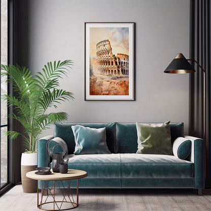 Dazzling City View Digital Art  Roman Colosseum Art Print Home Decor Poster Bliss