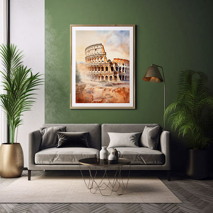 Dazzling City View Digital Art  Roman Colosseum Art Print Home Decor Poster Bliss
