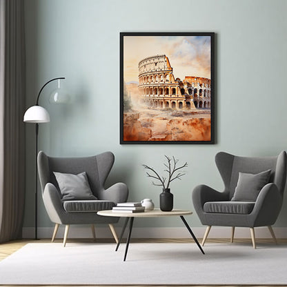 Dazzling City View Digital Art  Roman Colosseum Art Print Home Decor Poster Bliss