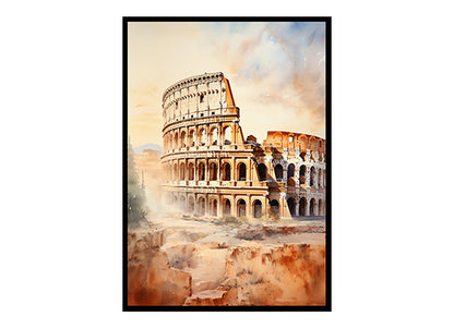 Dazzling City View Digital Art  Roman Colosseum Art Print Home Decor Poster Bliss