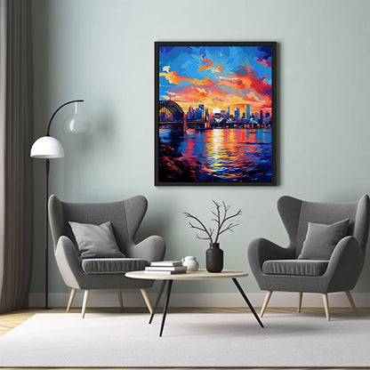 Sydney Opera House Cityscape Dreams Digital Art Home Decor Art Print Instant Poster Elegance