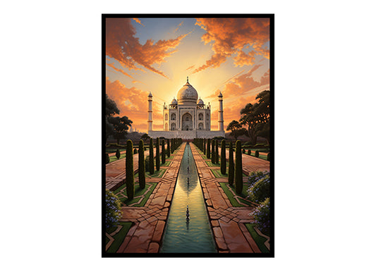 India Taj Mahal Cityscape Serenity Digital Art Urban Home Decor Art Print Instant Poster Joy