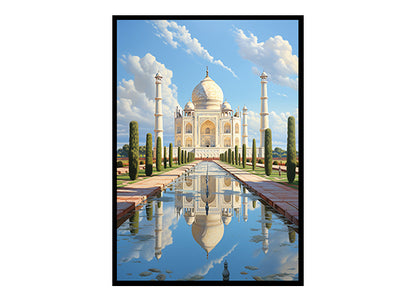 City View India Taj Mahal  Splendor Digital Art  for Trendy Home Decor Art Print Poster