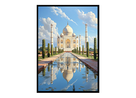 City View India Taj Mahal  Splendor Digital Art  for Trendy Home Decor Art Print Poster