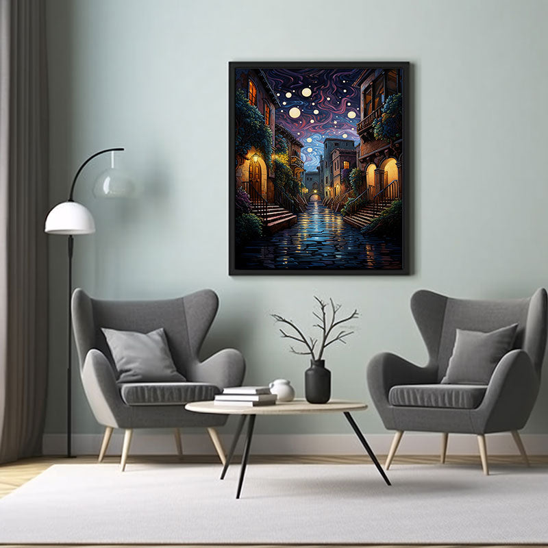 Venice canals City Skyline Magic Digital Art Instant Urban Home Decor Poster Print