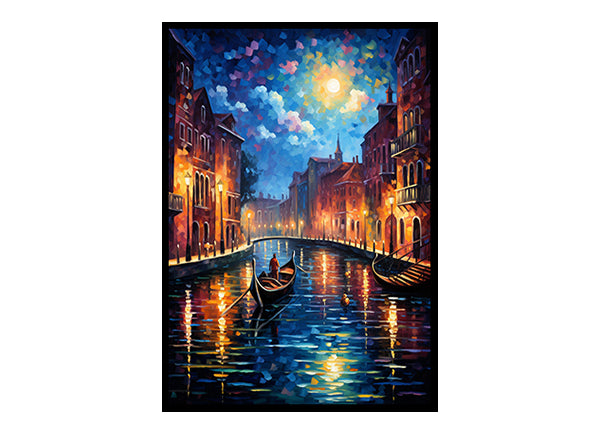 Explore the City Venice canals View Vibrant Digital Art Stylish Home Decor Poster Print