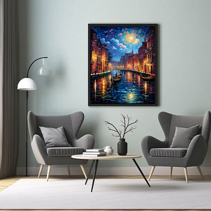 Explore the City Venice canals View Vibrant Digital Art Stylish Home Decor Poster Print