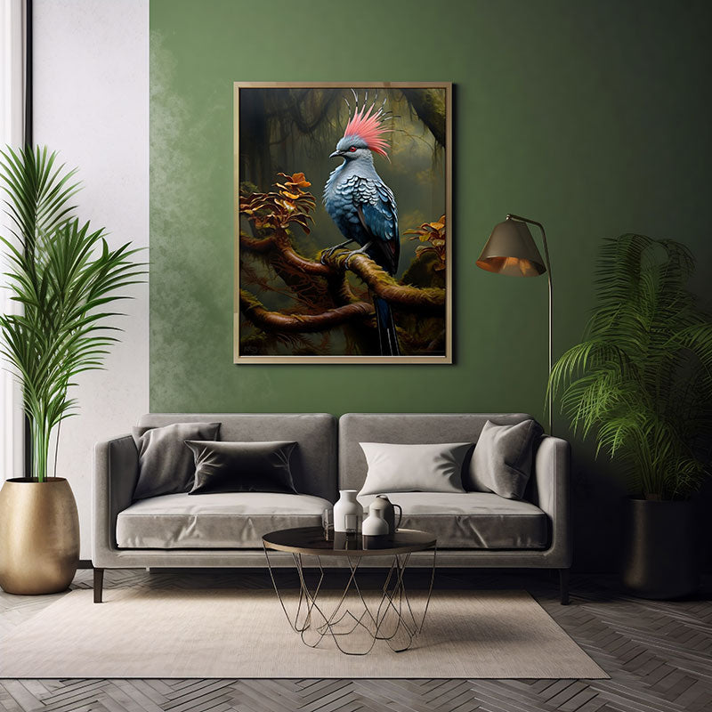 Wild Pigeon Jungle Print Decor Wall Art Decor Tropical Wild Bird Print