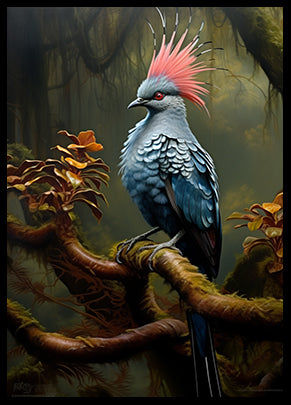 Wild Pigeon Jungle Print Decor Wall Art Decor Tropical Wild Bird Print