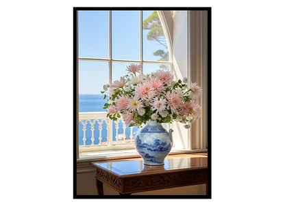Chrysalis Art for Walls  Vase of Blooming Flowers, Floral Wall Art Decor Print