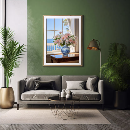 Chrysalis Art for Walls  Vase of Blooming Flowers, Floral Wall Art Decor Print