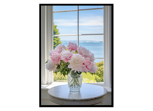 Peony Elegance Floral Posters Vased Peonies, Flower Wall Art Decor Print