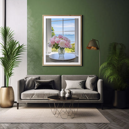 Peony Elegance Floral Posters Vased Peonies, Flower Wall Art Decor Print