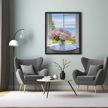 Peony Elegance Floral Posters Vased Peonies, Flower Wall Art Decor Print