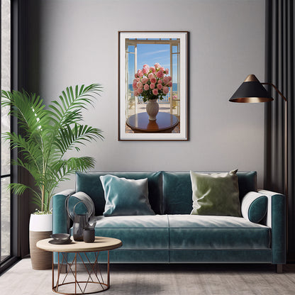 Rose Flower Vase Prints Wall Decor, Flower Wall Art Decor Print Poster