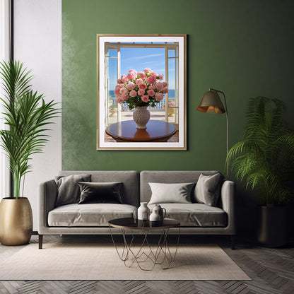 Rose Flower Vase Prints Wall Decor, Flower Wall Art Decor Print Poster