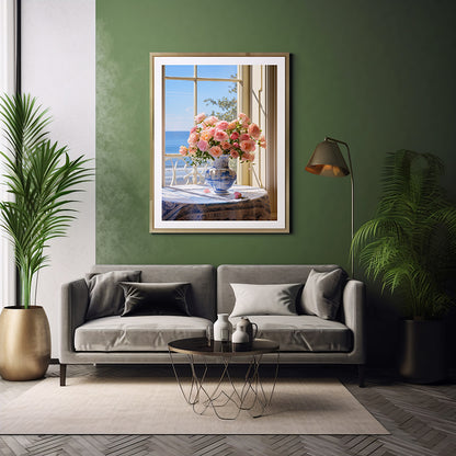 Bouquet of Roses Art Roses in a Vase, Flower Wall Art Decor Print Poster