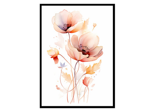 Floral Colorful Flower Art , Flower Wall Art Decor Print Poster