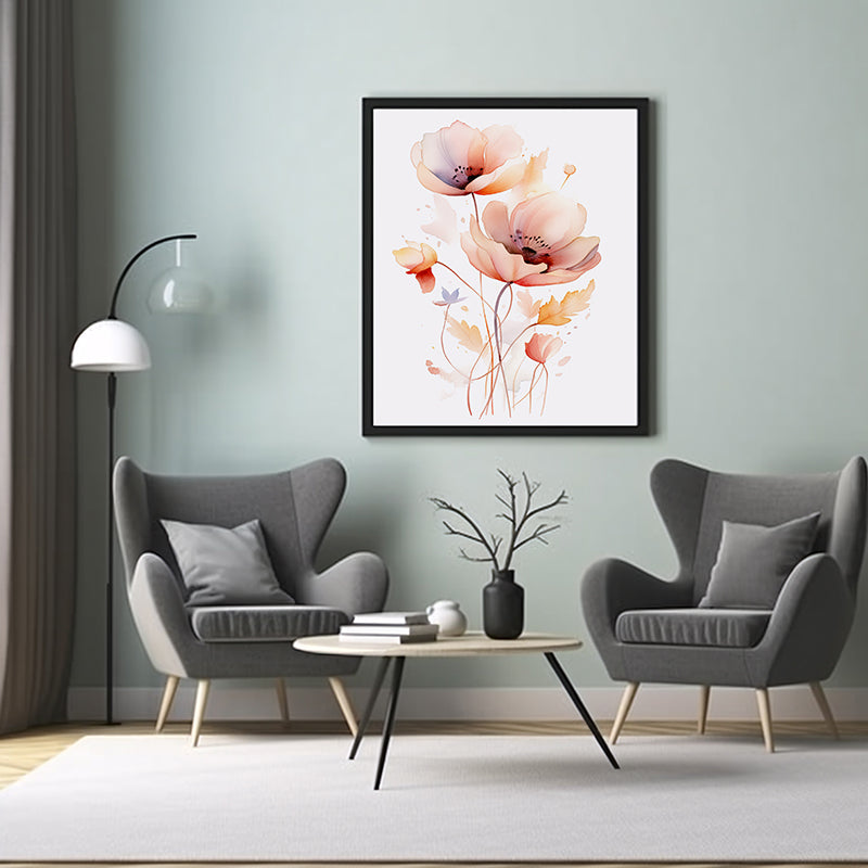 Floral Colorful Flower Art , Flower Wall Art Decor Print Poster