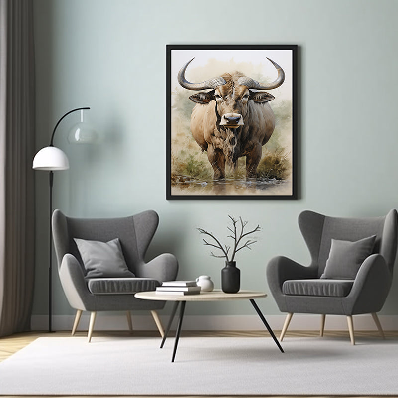 Safari Splendor: Wildebeest Art Posters, Jungle Wildlife Art Print