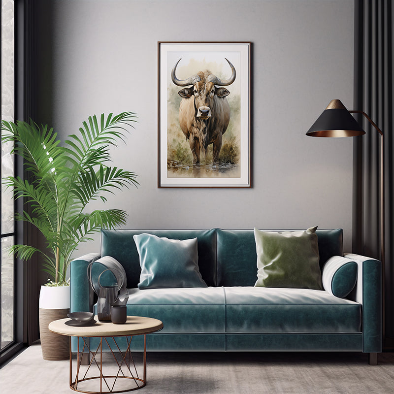 Safari Splendor: Wildebeest Art Posters, Jungle Wildlife Art Print