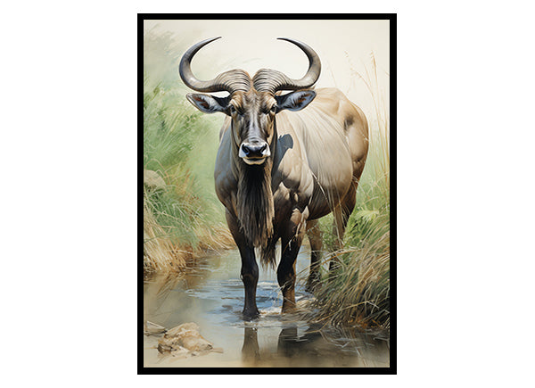 Wild Beauty Wildebeest Art Prints, Safari Animal, Wildebeest Poster