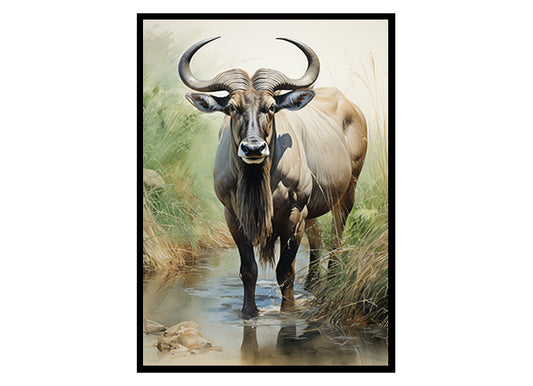 Wild Beauty Wildebeest Art Prints, Safari Animal, Wildebeest Poster