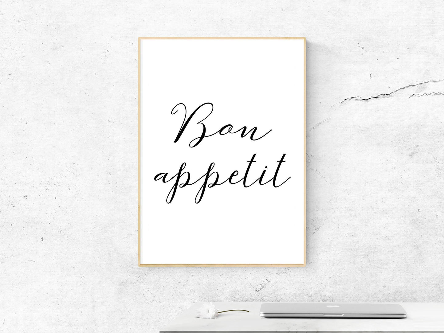 Minimalist Kitchen Decor Bon Appetit,Kitchen Printable Wall Art, Decor Print