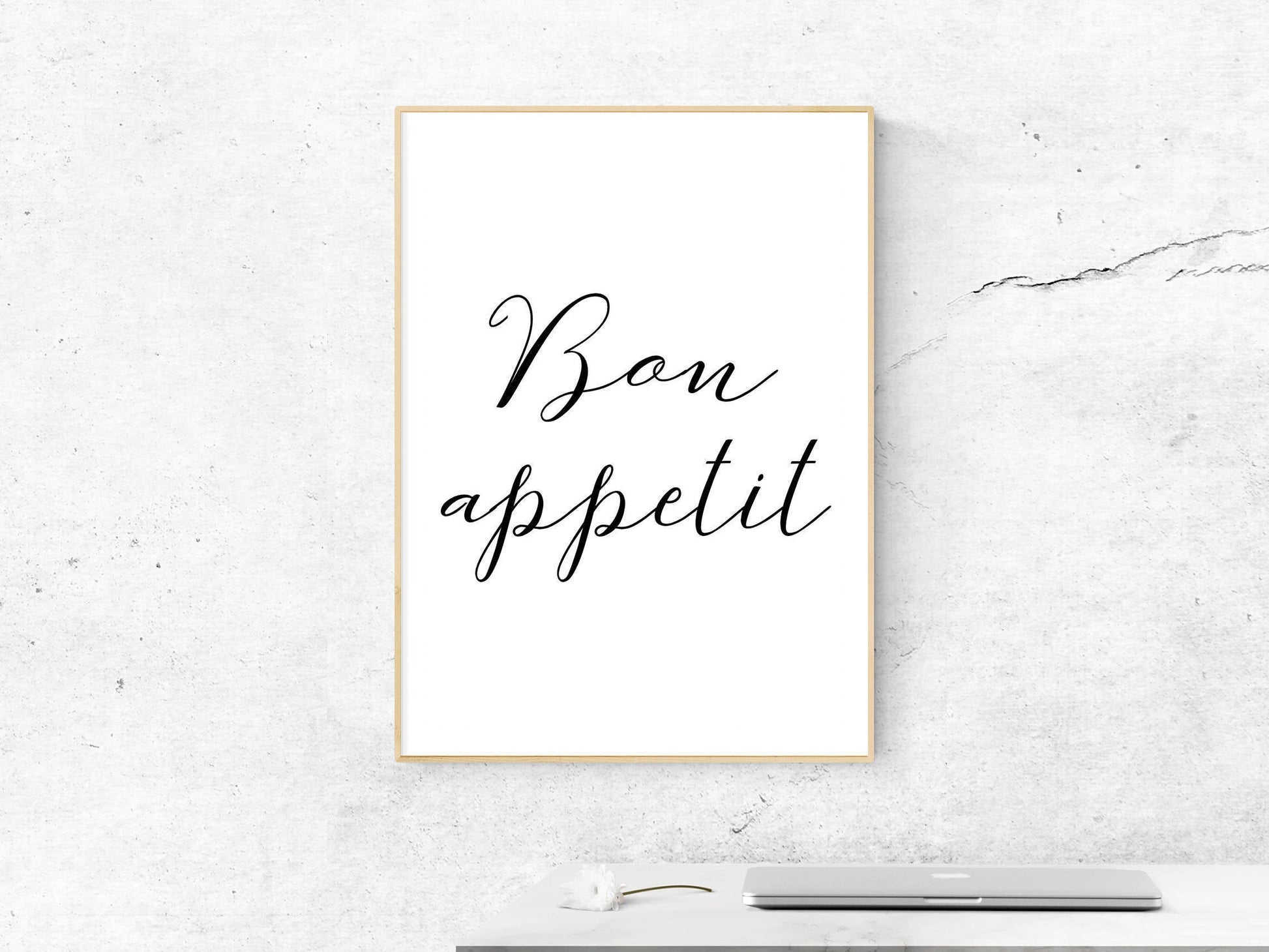 Minimalist Kitchen Decor Bon Appetit,Kitchen Printable Wall Art, Decor Print