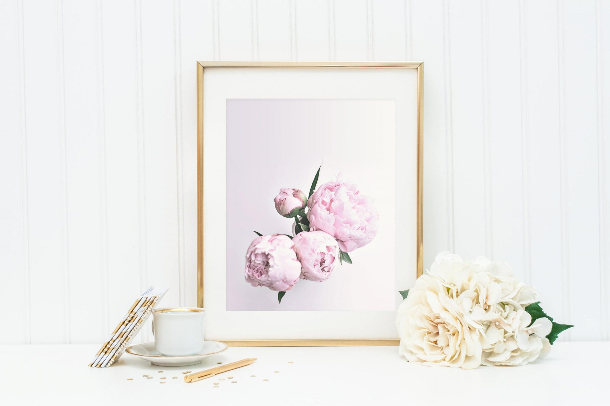 Pink Peony Art, Rose Print, Flower Art Pink Poster, Wall Art, Home Decor Print