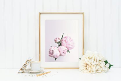 Pink Peony Art, Rose Print, Flower Art Pink Poster, Wall Art, Home Decor Print