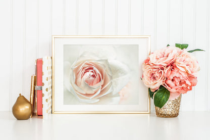 White Peony Art, Rose Art, White Peony Print, White Flower Print, Decor Print