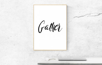 Gather Printable Signs, Kitchen Signs Decor, Printable Wall Art, Home Decor Print