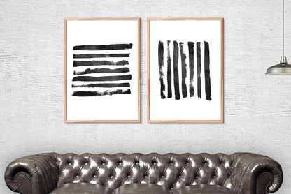 Abstract Print, Black Paint Strokes Art, Modern Art Room Wall Art Decor