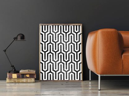 Black and White Geometric Prints Large Print Poster Room Wall Art Decor