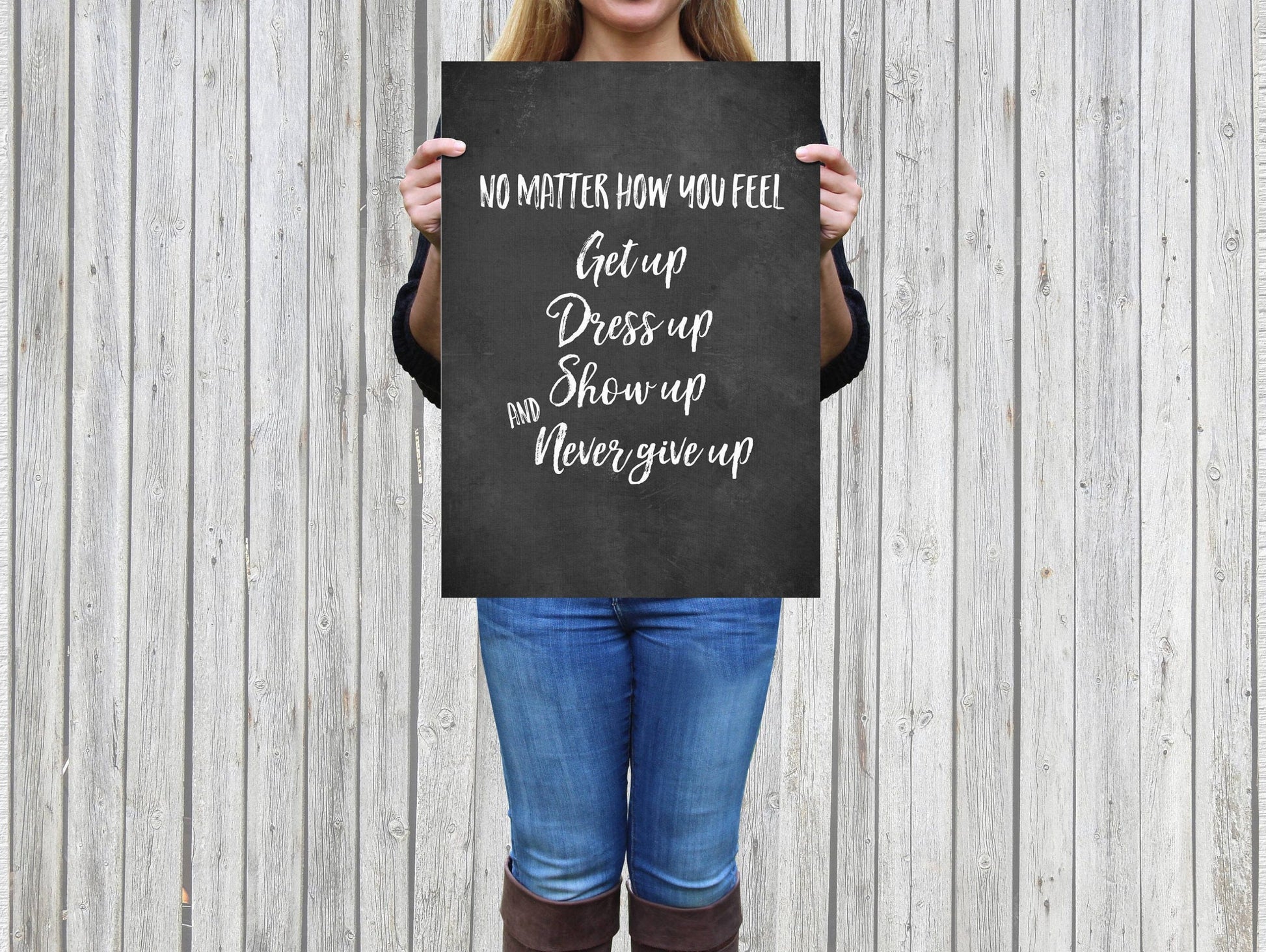 Motivational Art No Matter How You Feel,Never Give Up,Girl Quotes Room Decor