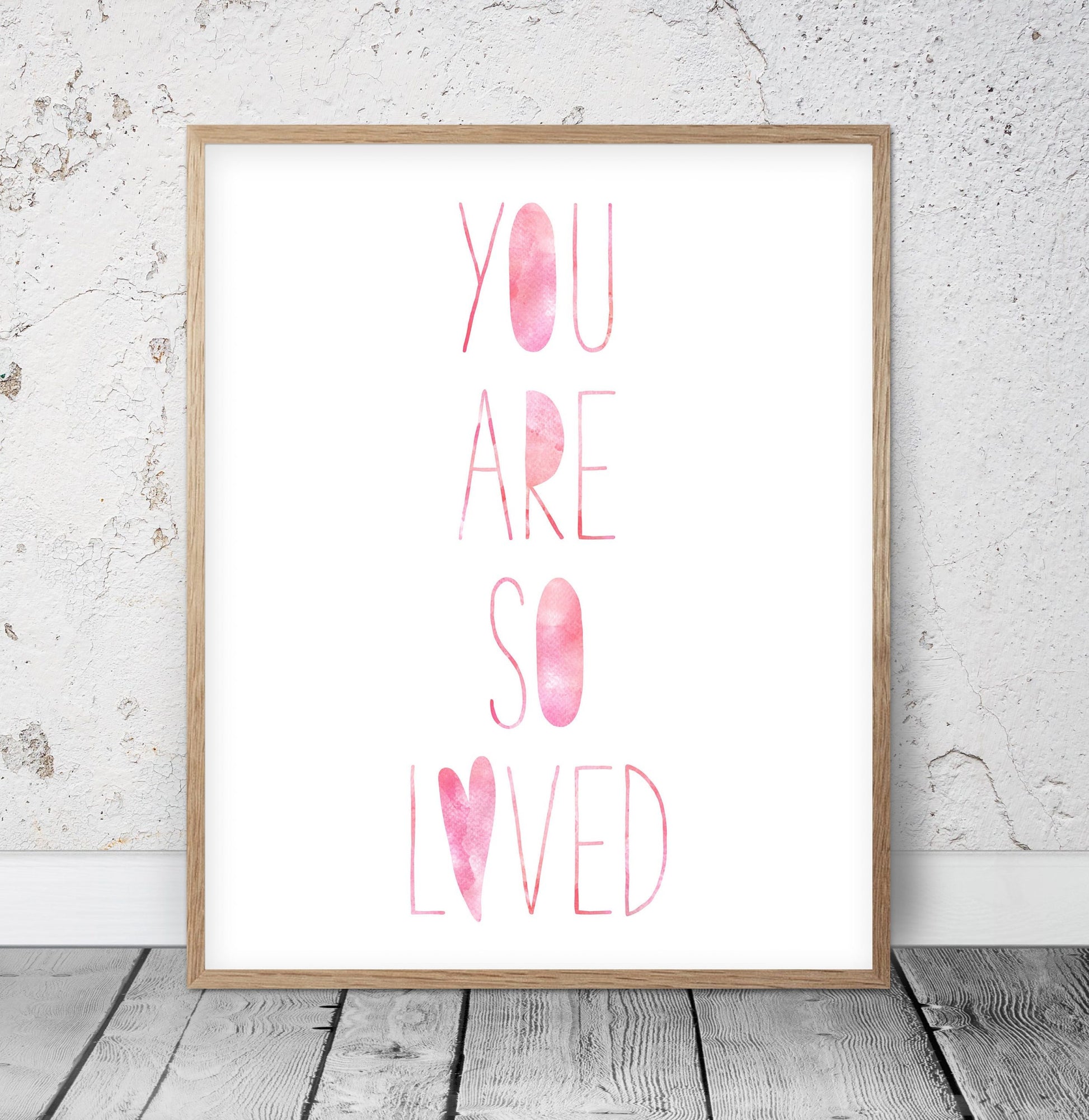 Pink Watercolor Nursery Decor You Are So Loved, Baby Gift, Nursery Prints Art