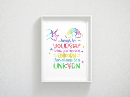Always Be Yourself Unicorn Printable, Unicorn Party Decorations,Nursery Decor